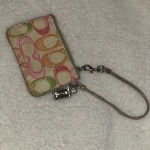 Cream Coach Wristlet